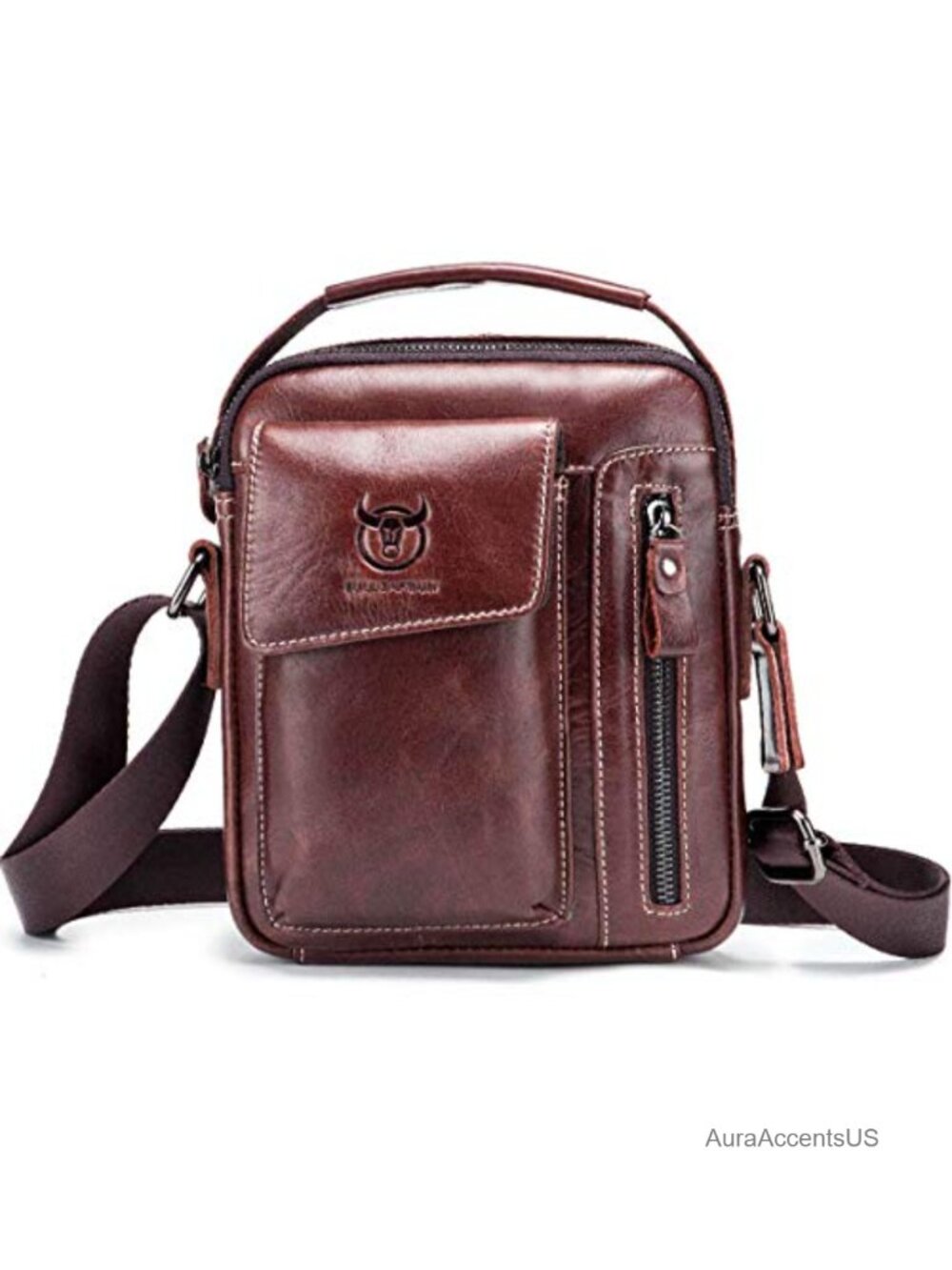 Genuine Leather Sling Crossbody Bag Adjustable Strap Messenger Everyday Travel